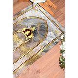 Evdeya Dijital Baskılı Yıkanabilir Mermer Desen Hediyelik Namazlık Seccade 70x130 SECCADE-36, Altın, 70 x 140