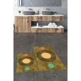 Evdeya Dijital Baskılı Yıkanabilir Modern Ikili Banyo Halısı Paspas, Klozet-49-Kahve, - Kahverengi