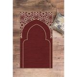 Evdeya Dijital Baskılı Yıkanabilir Motifli Namazlık Seccade 70x130 cm SECCADE-15, Kırmızı, 70 x 130