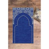 Evdeya Dijital Baskılı Yıkanabilir Motifli Namazlık Seccade 70x130 cm SECCADE-15, Mavi, 70 x 130