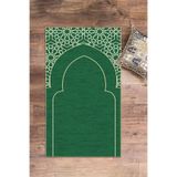 Evdeya Dijital Baskılı Yıkanabilir Motifli Namazlık Seccade 70x130 cm SECCADE-15, Yeşil, 70 x 130