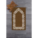 Evdeya Dijital Baskılı Yıkanabilir Sade Şık Namazlık Seccade 70x130 cm SECCADE-12, Kahverengi, 70 x 130