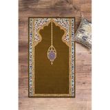 Evdeya Dijital Baskılı Yıkanabilir Şık Motifli Namazlık Seccade 70x130 Cm SECCADE-18, Kahverengi, 70 x 140