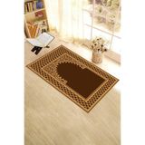 Evdeya Dijital Baskılı Yıkanabilir Silinebilir Modern Namazlık Seccade 70x130 cm SECCADE-07, Kahverengi, 70 x 130