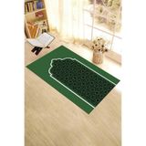 Evdeya Dijital Baskılı Yıkanabilir Silinebilir Şık Namazlık Seccade 70x130 cm SECCADE-08, Yeşil, 70 x 130