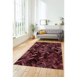 Evdeya Dijital Kaymaz Taban Yıkanabilir Patchwork Desen Yolluk Mutfak Salon Halısı PATCHWORK-13, Kırmızı, 160 x 230