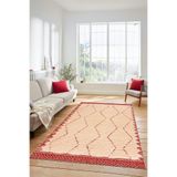 Evdeya Dijital Kaymaz Taban Yıkanabilir Sade Kilim Desen Yolluk Mutfak Salon Halısı SADE-17, Kırmızı, 60 x 100