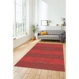 Evdeya Jüt-Hasır Desenli Dijital Kaymaz Taban Yıkanabilir Modern Yolluk Koridor Salon Halısı JÜT-13, Kırmızı, 80 x 300