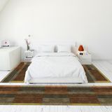 Evdeya Modern Şık Dijital Baskılı Kaymaz Taban Yıkanabilir Üçlü Yatak Odası Takımı, MODERN-107-KAHVE, - Kahverengi - 80 x 600 cm