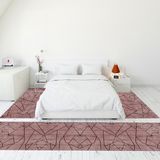 Evdeya Modern Şık Dijital Baskılı Kaymaz Taban Yıkanabilir Üçlü Yatak Odası Takımı, MODERN-117-BORDO, - 80 x 600 cm