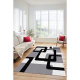 Evdeya Şık Baskılı Kaymaz Taban Yıkanabilir Modern Yolluk Koridor Mutfak Salon Halısı MODERN-40, Beyaz, 60 x 100
