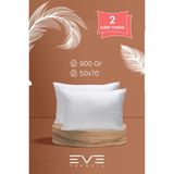 Eve 2 Adet Roll Pack Microfiber Silikon Yastık 50x70 900 gr - 50 x 70 cm - Beyaz