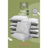 Eve Tekstil 10 Adet Bamboo Gri Serisi Kılıflı Fermuarlı Yıkanabilir Antialerjik Silikon Elyaf Yastık 50 x 70 cm 800 gr - 50 x 70 cm - Yeşil