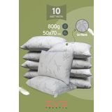 Eve Tekstil 10 Adet Bamboo Gri Serisi Kılıflı Fermuarlı Yıkanabilir Antialerjik Silikon Elyaf Yastık 50x70cm 800