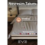 Eve Tekstil %100 Pamuk Ranforce Çarşaflı Yastık Ve Yorgan Kılıflı Çift Kişilik Nevresim Takımı 200x220 Cm Açık Gri