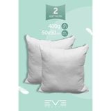 Eve Tekstil 2 Adet Diamant Plus Kare Kırlent Yıkanabilir Antialerjik Silikon Elyaf Yastık 40 x 40 cm 400 gr - 50 x 70 cm - Beyaz