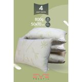 Eve Tekstil 4 Adet Bamboo Serisi Kılıflı Fermuarlı Yıkanabilir Antialerjik Nano Elyaf Yastık 50x70cm 800 gr