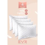 Eve Tekstil - 4 Adet Diamond Serisi Kılıflı Fermuarlı Yıkanabilir Antialerjik Silikon Elyaf Yastık 50x70cm 800 gr - 50 x 70 cm - Beyaz