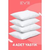 Eve Tekstil 4 Adet Micro Silikon Elyaf Nonwoven Yıkanabilir Antialerjik Ev ve Hotel Yastık 50 x 70 cm 700 gr - 50 x 70 cm - Beyaz