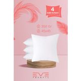 Eve Tekstil 4 adet Silikon Elyaf Dolgulu Kare Kırlent iç Yastığı 350 gr