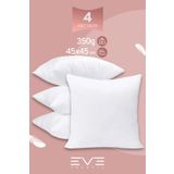 Eve Tekstil 4 Adet Throw Serisi Antialerjik %100 Silikon Elyaf Dolgulu Kırlent Iç Kare Yastık 45x45cm 350gr