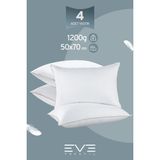 Eve Tekstil 4 Adet Yellow Dream Serisi Fermuarlı Antialerjik Silikon Elyaf Dolgulu Yastık 50 x 70 cm 1200GR - Beyaz