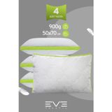 Eve Tekstil 4 Adet Yeşil Serisi Kılıflı Fermuarlı Klimali Antialerjik Silikon Nano Elyaf Yastık 50x70cm