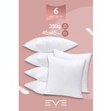 Eve Tekstil 6 Adet Throw Serisi Antialerjik %100 Silikon Elyaf Dolgulu Kırlent Iç Kare Yastık 45x45cm 350gr