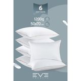 Eve Tekstil 6 Adet Yellow Dream Serisi Fermuarlı Antialerjik Silikon Elyaf Dolgulu Yastık 50 x 70 cm 1200GR - Beyaz