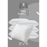 Eve Tekstil 8 Adet Klimax Beyaz Serisi Kılıflı Fermuarlı Klimali Antialerjik Silikon Nano Elyaf Yastık 50x70cm