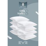 Eve Tekstil 8 Adet Yellow Dream Serisi Fermuarlı Antialerjik Silikon Elyaf Dolgulu Yastık 50 x 70 cm 1200GR - Beyaz