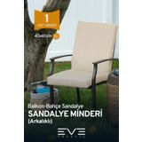Eve Tekstil Bahçe - Salon - Balkon Arkalıklı Fermuarlı Bağlanabilir Yıkanabilir Sandalye Minderi 1 Adet
