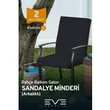 Eve Tekstil Bahçe - Salon - Balkon Arkalıklı Fermuarlı Bağlanabilir Yıkanabilir Sandalye Minderi 2 Adet