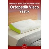Eve Tekstil Bamboo Aura Fresh Green Ortopedik Visco Yastık (60X40X10 Cm) - 40 x 60 x 11 cm - Yeşil