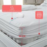 Eve Tekstil Çift Kişilik Jumbo Boy Fitted Lastikli Sıvı Geçirmez Alez 200x200 Beyaz