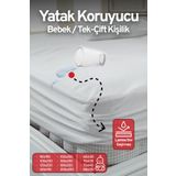 Eve Tekstil Fitted Pamuklu Bebek / Tek / Çift Kişilik Sıvı Geçirmez Yatak Koruyucu Lastikli Çarşaf Alez