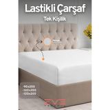 Eve Tekstil Fitted Penye Kumaş Tek Kişilik Lastikli Çarşaf - 100 x 200 - Beyaz