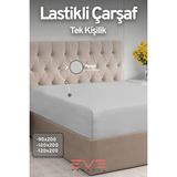 Eve Tekstil Fitted Yüksek Penye Kumaş Tek Kişilik Lastikli Çarşaf - 140 x 190 - Açık Gri