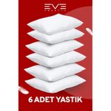 Eve Tekstil Micro Silikon Elyaf Nonwoven Yıkanabilir Antialerjik Yastık 6'lı 50 x 70 CM 700 G Beyaz