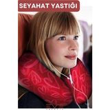 Eve Tekstil Ortopedik Seyahat Yastığı Visco Boyun Destekli Seyahat Yastığı Hipoalerjik Love Desenli - 35 x 35 cm - Kırmızı