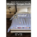 Eve Tekstil Pamuklu Ranforce Kumaş Çift Kişilik Antialerjik Modern Nevresim Yorgan Kılıfı 240x260 Cm