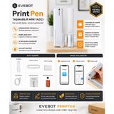 Evebot Printpen Pasta Kahve Kağıt Her Yüzeye Logo ve Metin Yazıcı Kalem - 1 Adet