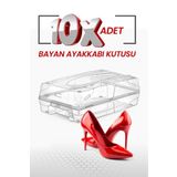 Evedost 10'lu Kadın Ayakkabı Kutusu Şeffaf Hava Alan Ayakkabı Saklama Kutusu