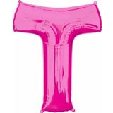 EveFix 1 Metre Pembe T Harfi Folyo Harf Balon Pembe Folyo Balon Sevgiliye Özel Pink T