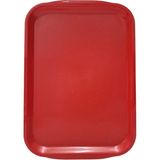 Evefix 10 Adet Büyük Kırmızı Plastik Servis Tepsisi Kırılmaz Lokanta Büfe Fast Food Kullanım ( 53 X37 Cm)