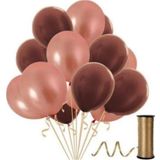 EveFix 10 Adet Metalik Rose Gold, Kahverengi Balon Konsepti-güzel Balon