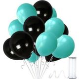 EveFix 10 Adet Mint Su Yeşili-siyah Metalik Sedefli Balon