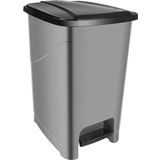 EveFix 15 Lt Saral Slim Pedallı Plastik Çöp Kovası Siyah Kapaklı