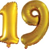 EveFix 19 Yaş Sayı Folyo Balon Altın 90 Cm