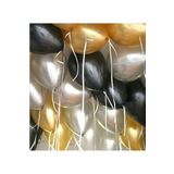 EveFix 30 Adet 12 Inç Parti Balonu Metalik Gold -metalik Gümüş Pastel Siyah
